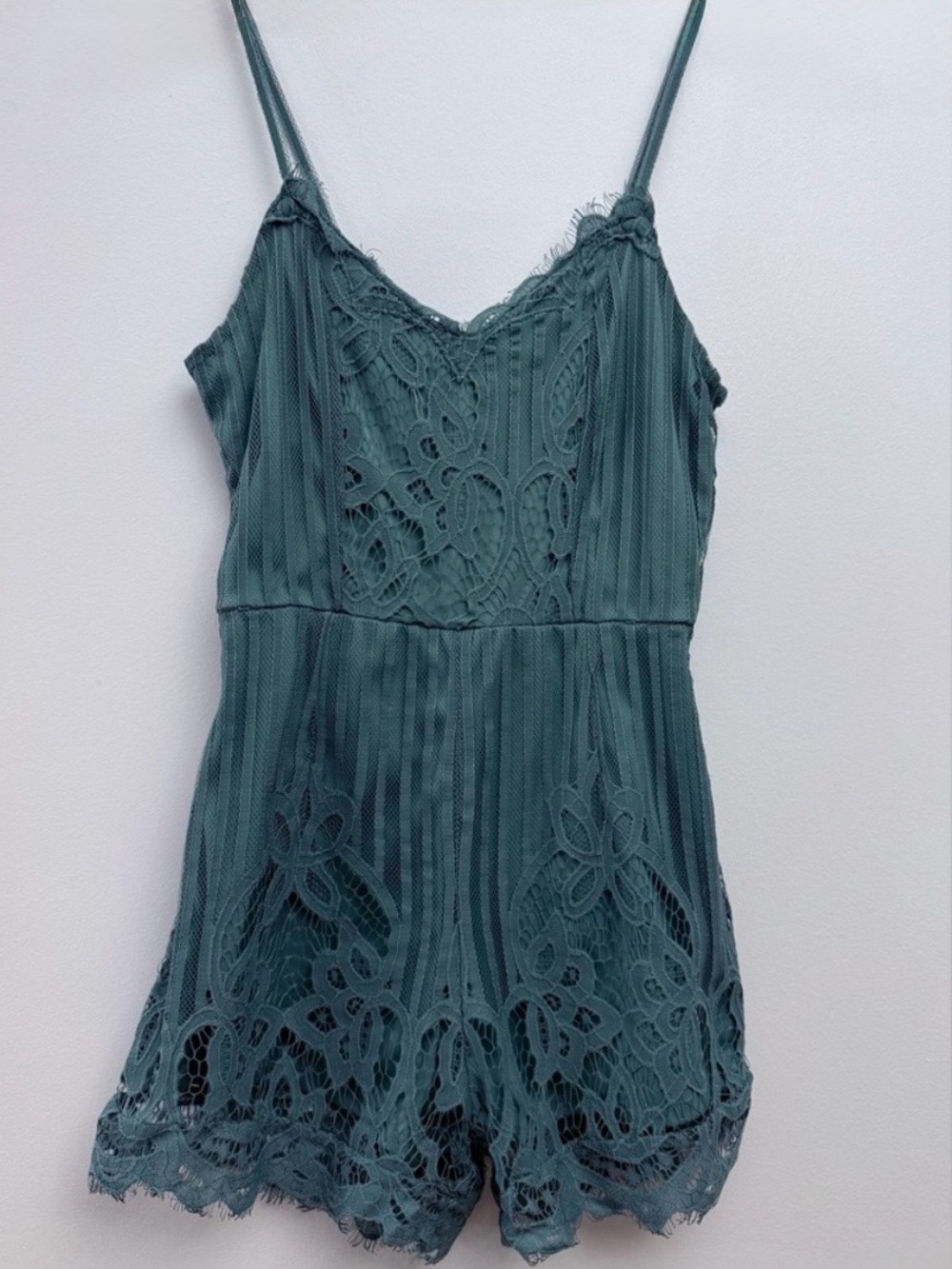 Charlotte Russe Teal Lace Romper